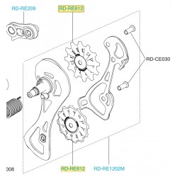 Kladky R12 12s, 8,0 mm, kompozit (pár)