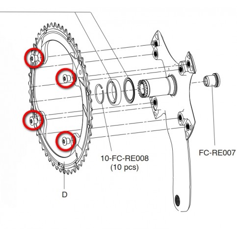 Kit šroubů do převodníků SR, RE, CH, PO, od 2015 (4 ks)