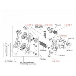 Šrouby do kladek vodítka přehazovačky, stříbrné, Cr-Mo (viz. popis)