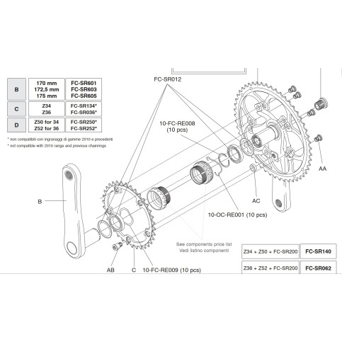 Převodník 11s SR, RE, CH 50z (r.v. 2011-2014, roz.110mm)