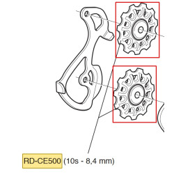 Kladky přehazovačky 10s/9s, 8,4 mm, kompozit (pár)