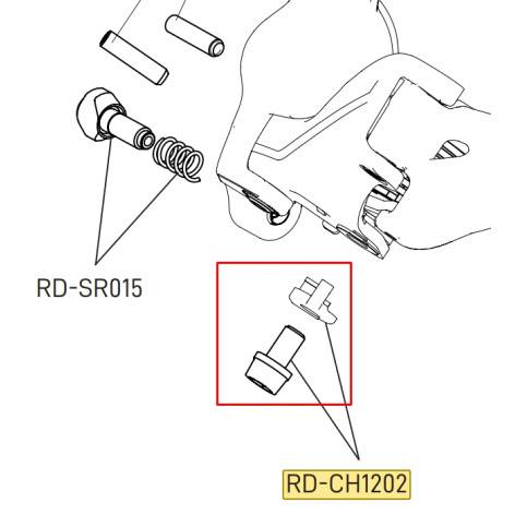 Šroub + položka přehazovačky pro přichycení lanka