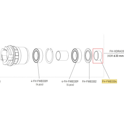 Rozpěrný kroužek pro ořech N3W SRAM XDR 12s