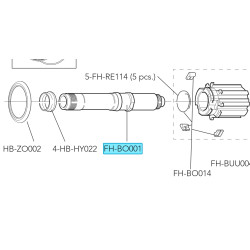 Osa zadního náboje zap. kol, duralová, pro věnečková ložiska